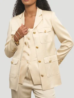 June Satin Belted Blazer