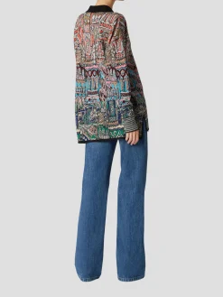 Knitted-Waistband Jeans