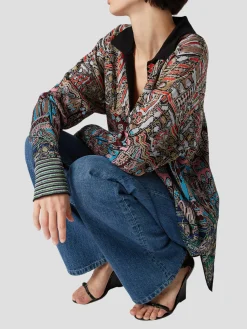 Knitted-Waistband Jeans