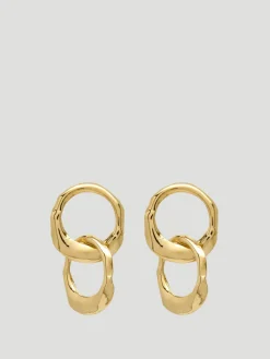 14k Yellow Gold Double ‘Oyster’ Earrings