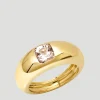 14K Yellow Gold Morganite Gypsy Dome Ring