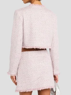 Lainey Crew Neck Cropped Tweed Jacket