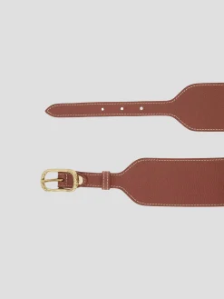 L'Attirante Calf Leather Belt in Camel