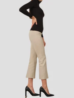 Leo Crop Flare Pant in Beige