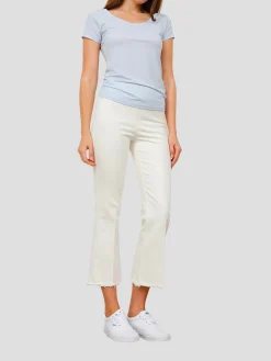 Leo Crop Flare Pant in White Denim