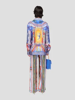 Le Palais En Fleur Silk Trousers