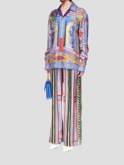 Le Palais En Fleur Silk Trousers