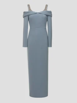Lina Pale Blue Off The Shoulder Gown