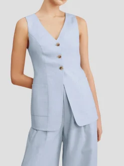 Lorenzo Linen Tailored Vest