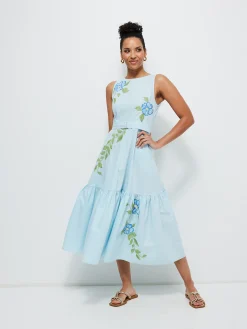 Maria Floral Dress in Light Blue