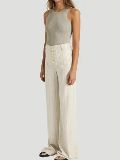 Matthew Pinstripe Linen-Twill Pant