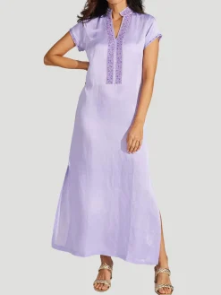 Meg 54" Cap Sleeve Caftan in Lilac