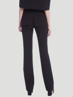 Mid Rise Crepe Fitted Pants