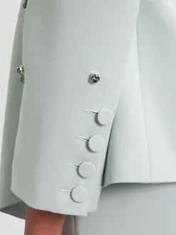 Milo Crystal-Embellishe Crepe Jacket in Blue