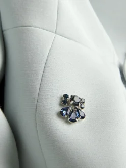 Milo Crystal-Embellishe Crepe Jacket in Blue