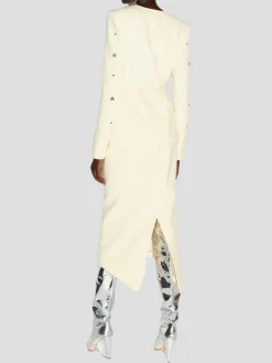 Milo Crystal-Embellished Crepe Blazer in Yellow