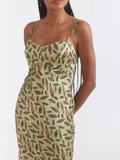 Mimi-B Green Slip Maxi Dress