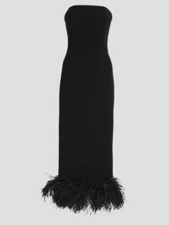 Minelli Sleeveless Dress with Feathers