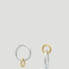 Mismatched Gold & Sterling Silver Hoops
