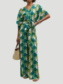 Natasha Leaf Print Jumpsuit