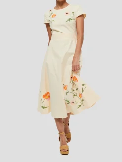 Necaise Floral Dress in Light Yellow