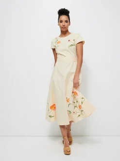 Necaise Floral Dress in Light Yellow
