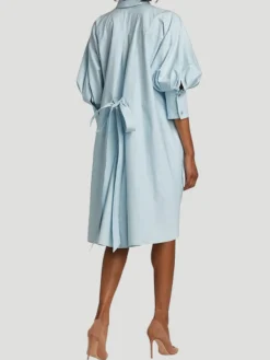 Oscar de la Renta Oversized High-low Stretch-cotton Shirt In Topaz