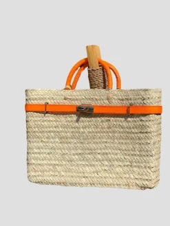 Panier Cuir Bag in Orange