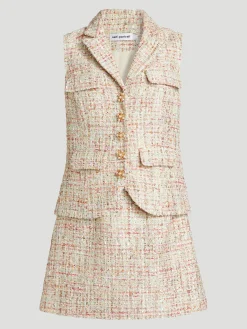 Pastel Bouclé Tailored Mini Dress