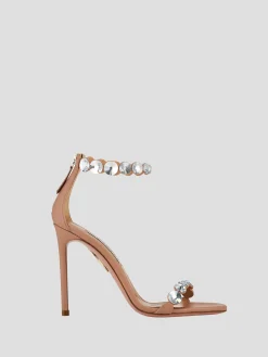 Pink Maxi-Tequila 105mm Crystal-Embellished Leather Sandals