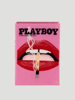 Pink Playboy Lips Book Clutch