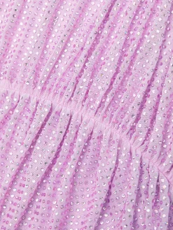 Pink Rhinestone Mesh Maxi Dress