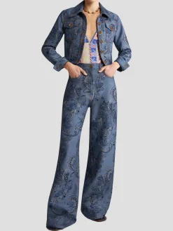 Printed Denim Jeans