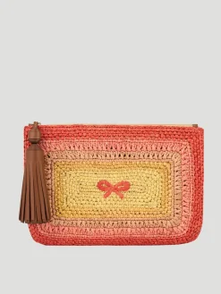 Raffia Tassel Bow Clutch