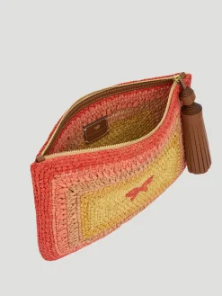 Raffia Tassel Bow Clutch