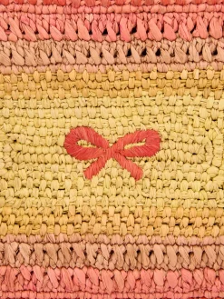 Raffia Tassel Bow Clutch