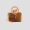 Raffia Tote with Seahorse