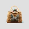 Raffia Tote with Swarovski Butterfly