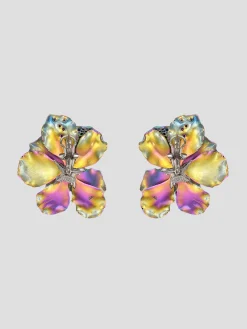 Rainbow Sapphire Poppy Earrings