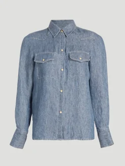 Rancher's Daughter Denim Shirt in Blue