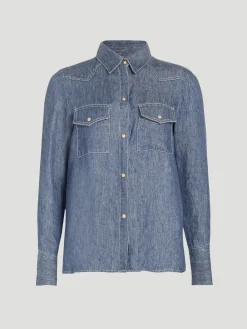Rancher's Daughter Shirt in Medium Indigo
