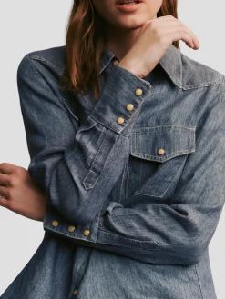 Rancher's Daughter Shirt in Medium Indigo