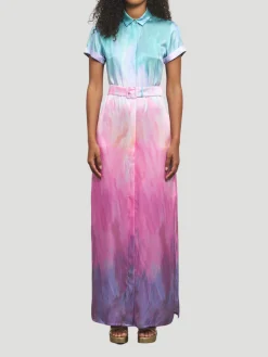 Redonna Ombre Satin Maxi Dress