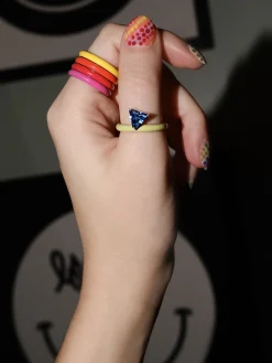 Red Unicorn Rainbow Enamel Stacking Ring