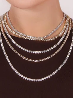 20" Rhodium Baguette Necklace