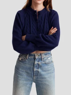 Rita Cotton Cable Knit in Navy