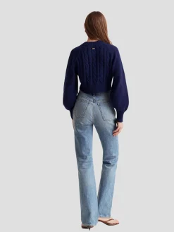 Rita Cotton Cable Knit in Navy