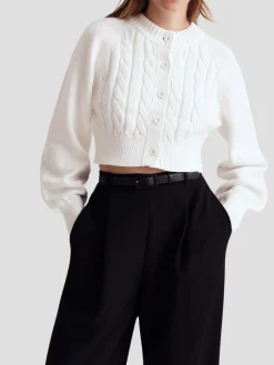 Rita Cotton Cable Knit in White