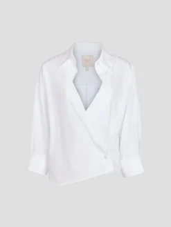 Run, Don't Walk Wrap Shirt in White