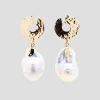 Seafood Earrings Pearl and Gold